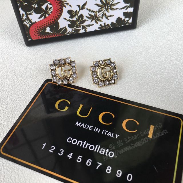 GUCCi飾品 古馳耳環 Gucci雙G耳釘 電鍍18K金  zgbq1166